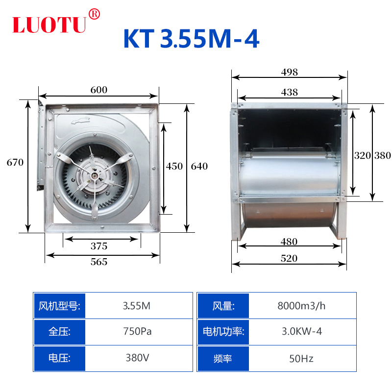 型號(hào)3.55M-4/風(fēng)量10500m3/380v/4kw-4